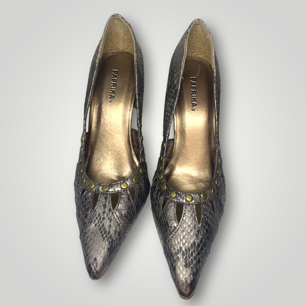 Paprika pointed toe pumps